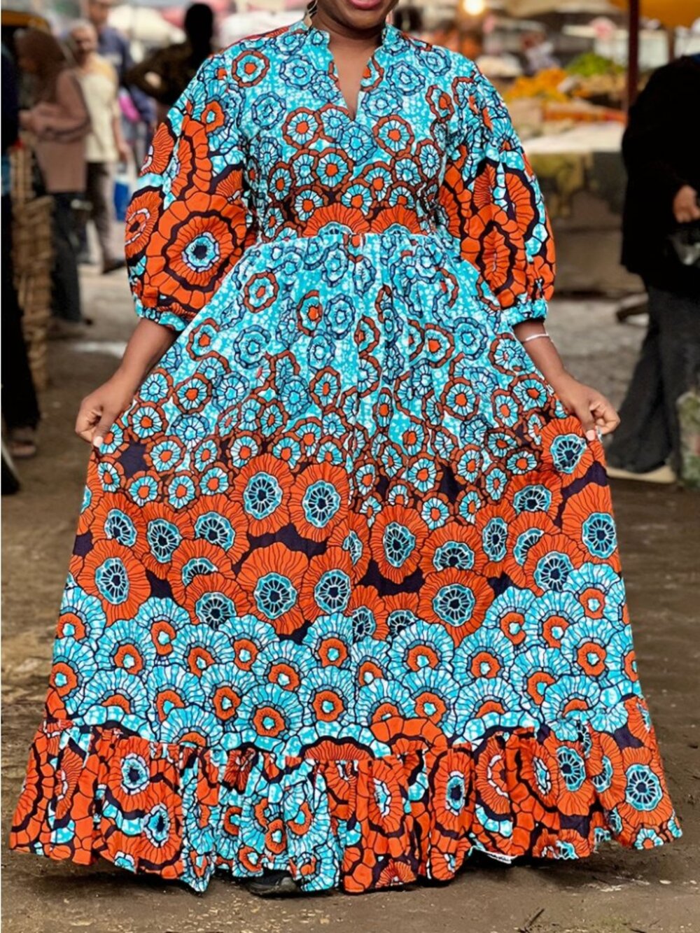 Casual Floral Print Plus Size Dress - Picture 3 of 3